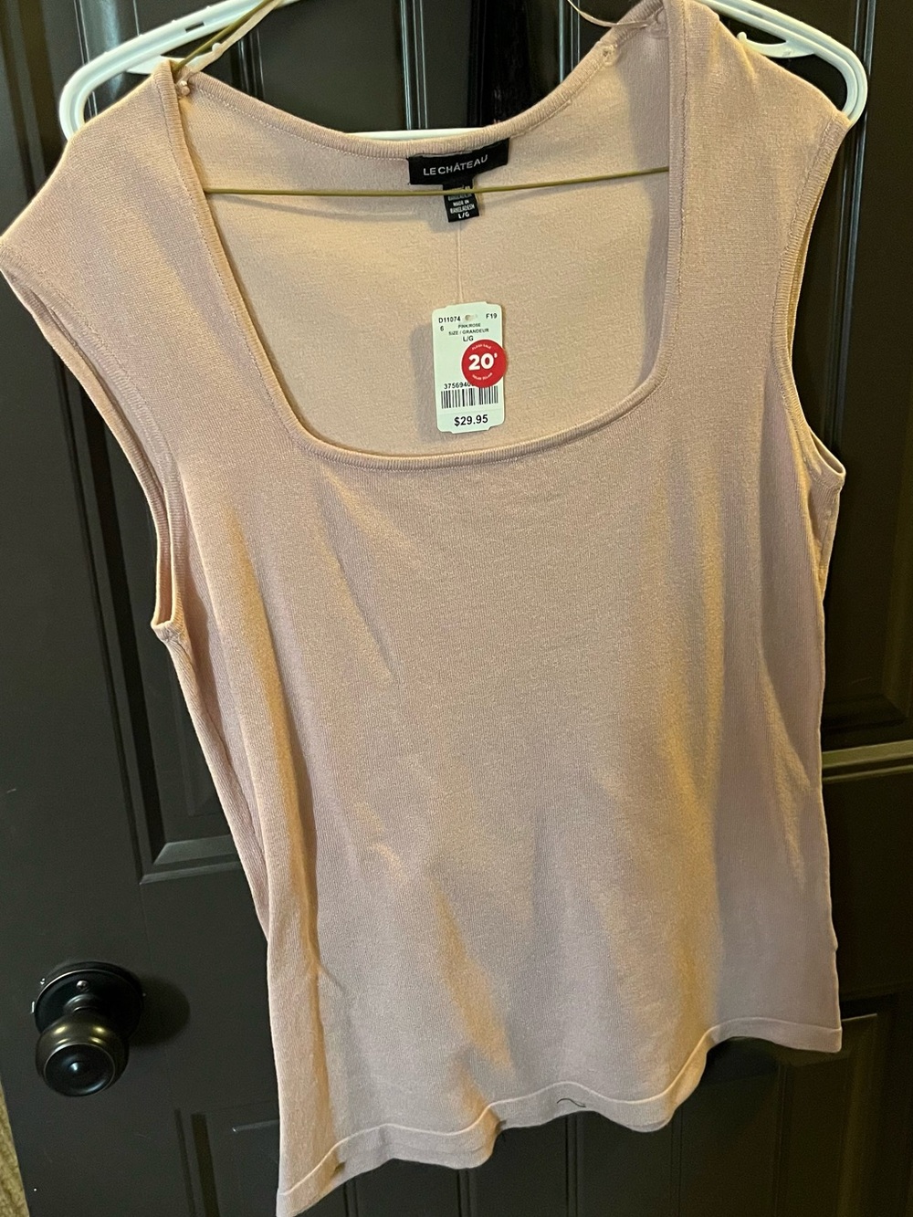 le chateau Blush Tank Top with Square Neck